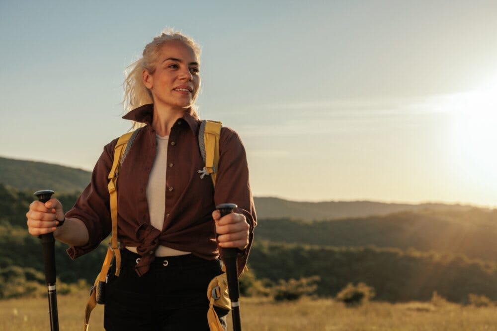 a stunning female hiker